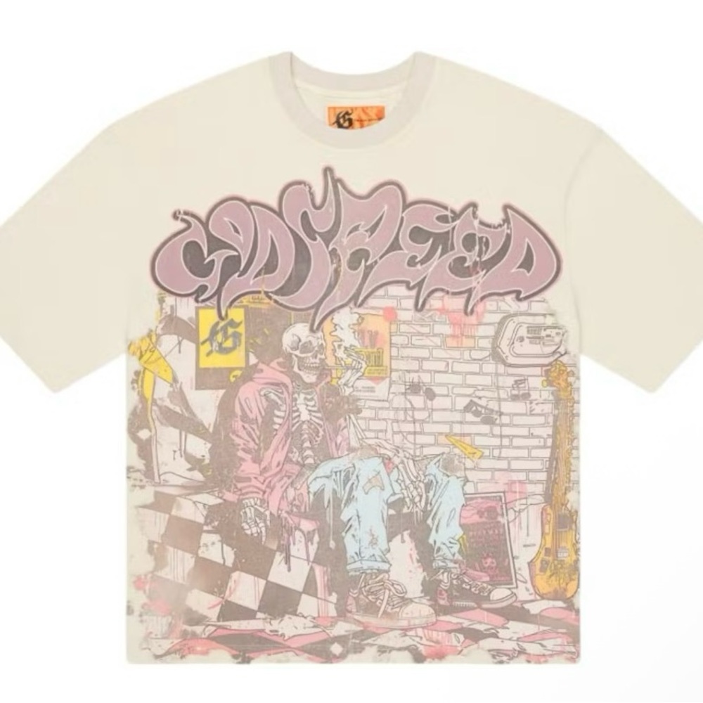 Men's Graphic Tee in Cream by Unknown Brand